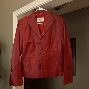Vintage Pamela McCoy Leather Jacket Medium Red